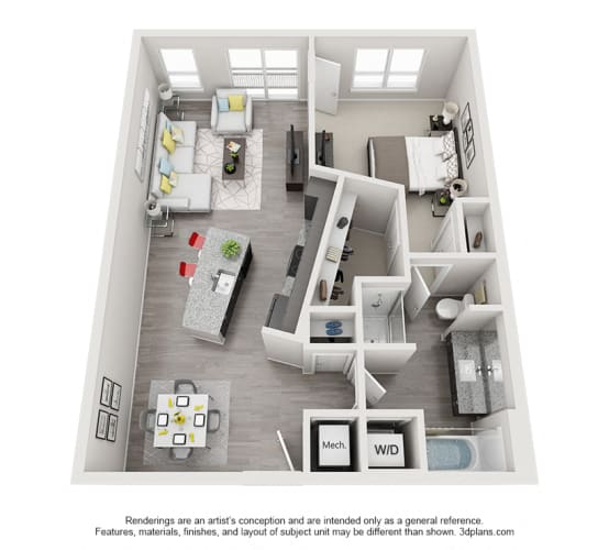 Floor Plan  One Bedroom Floor Plan - A8