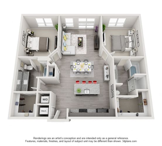 Floor Plan  Two Bedroom Floor Plan - B5