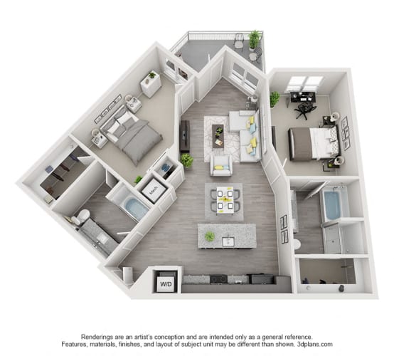 Floor Plan  Two Bedroom Floor Plan - B7