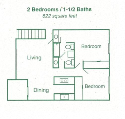 Floor Plan  2 BEDROOM_1.5 BATH