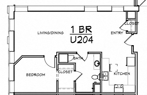 Floor Plan  1 Bedroom