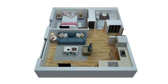 Floor Plan  1 Bedroom / 1 Bathroom
