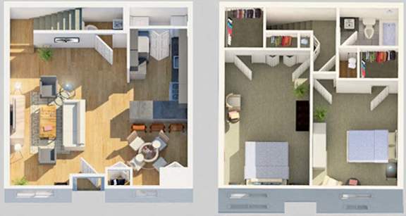 Floor Plan  The New "Banbury" - Fully Renovated Two Bedroom Townhome