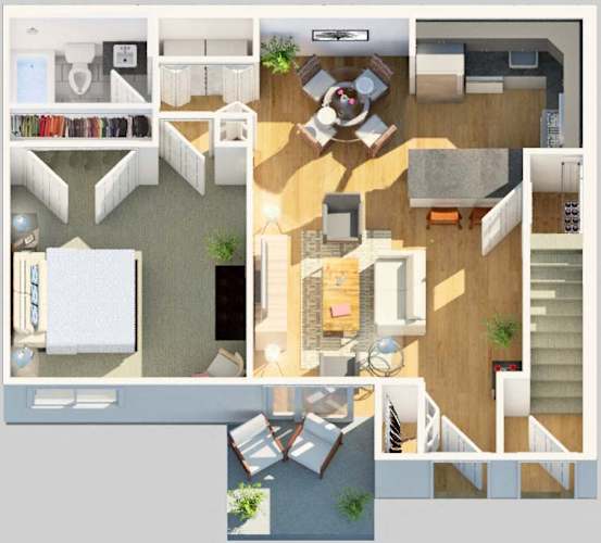 Floor Plan  The New "Ashcroft" - Fully Renovated One Bedroom Home with Balcony