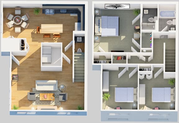 Floor Plan  The New "Ramsey" - Fully Renovated Three Bedroom Townhome