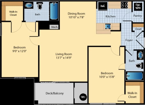 Floor Plan  B2 Floor Plan at The Fields at Merrifield, Falls Church, VA