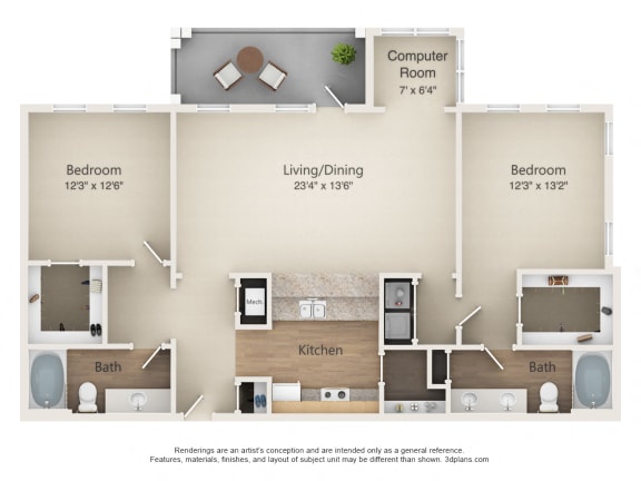 Floor Plan  2 Bedroom Floorplan