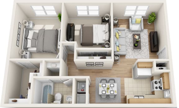 Floor Plan  2 Bed 2 Bath Floor Plan at Somerset Apartments, Largo