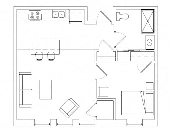 Floor Plan  One Bedroom Apartment