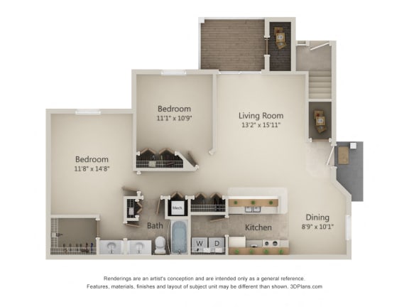 Floor Plan  2D-Sunset Series