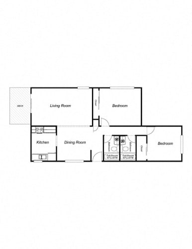 Floor Plan  1 Bedroom floor plan for 3295 Brookdale Drive