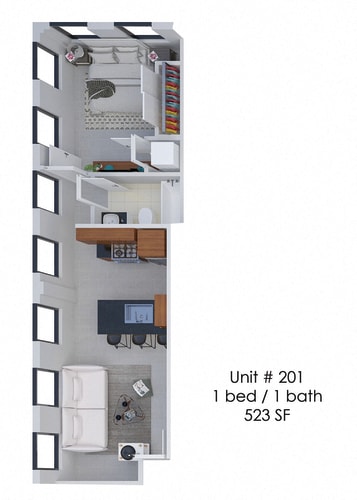 Floor Plan  Hardwicke House Unit 201