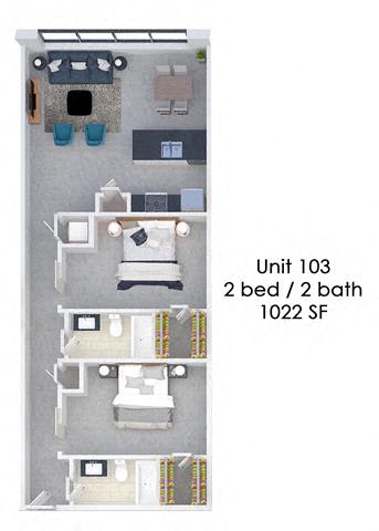 Floor Plan  Fording Flats 103