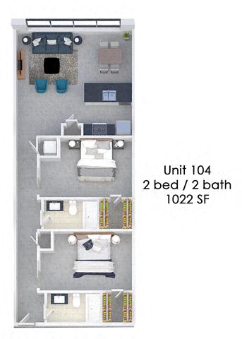 Floor Plan  Fording Flats 104