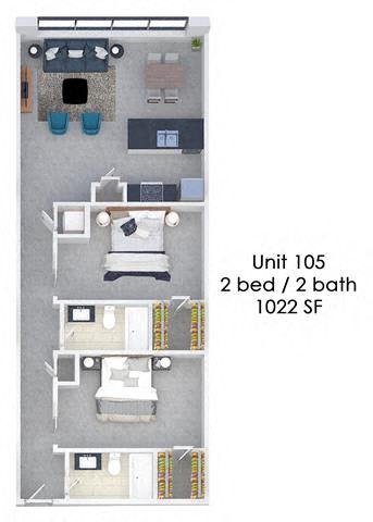 Floor Plan  Fording Flats 105