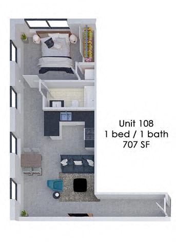 Floor Plan  Fording Flats 108