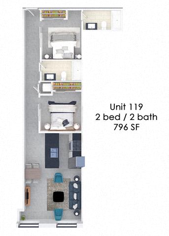 Floor Plan  Fording Flats 119