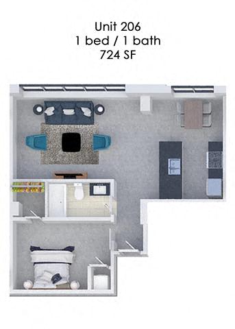 Floor Plan  Fording Flats 206