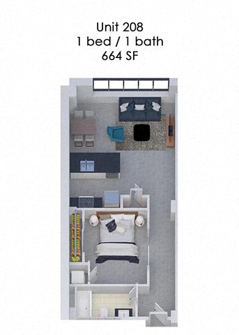 Floor Plan  Fording Flats 208