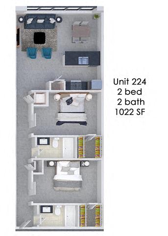 Floor Plan  Fording Flats 224