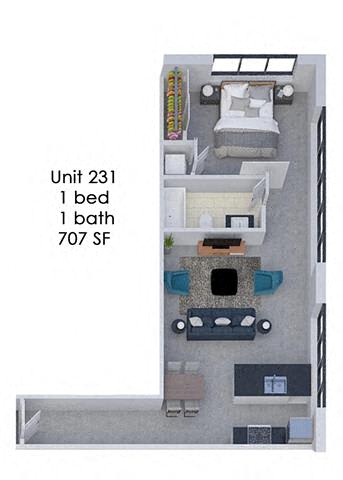Floor Plan  Fording Flats 231