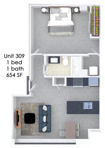 Floor Plan  Fording Flats 309