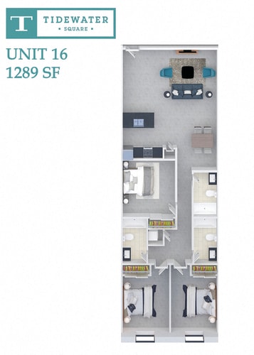 Floor Plan  Tidewater Square Unit 16