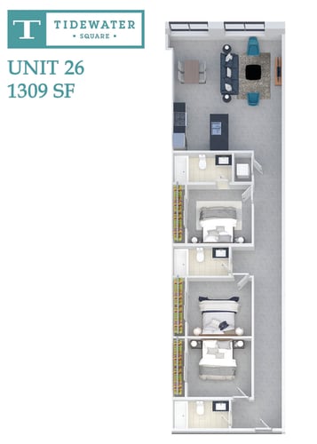 Floor Plan  Tidewater Square Unit 26