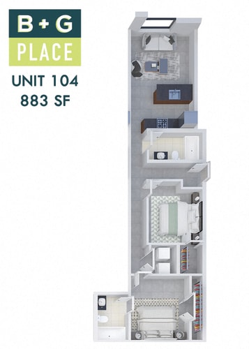 Floor Plan  B+G Place Unit 104