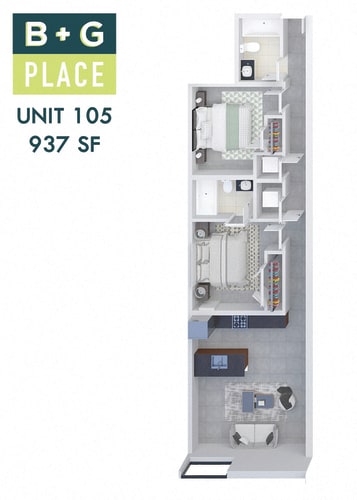 Floor Plan  B+G Place Unit 105