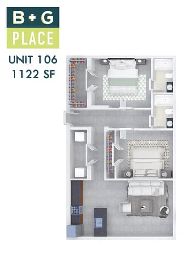 Floor Plan  B+G Place Unit 106