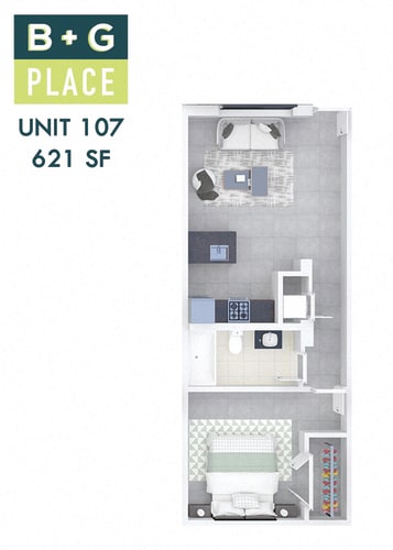 Floor Plan  B+G Place Unit 107