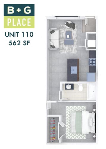 Floor Plan  B+G Place Unit 110