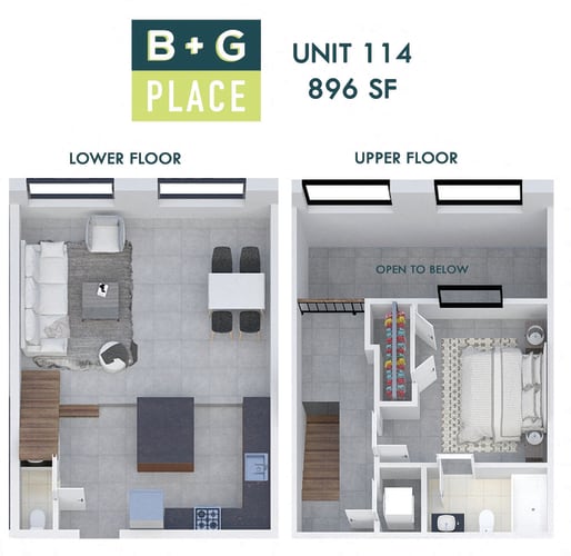 Floor Plan  B+G Place Unit 114