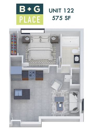 Floor Plan  B+G Place Unit 122