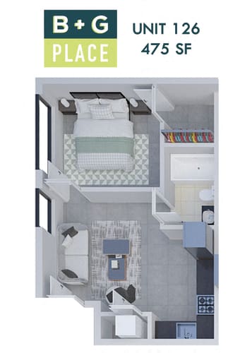 Floor Plan  B+G Place Unit 126