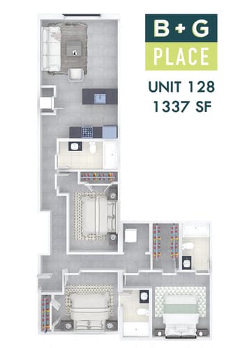 Floor Plan  B+G Place Unit 128