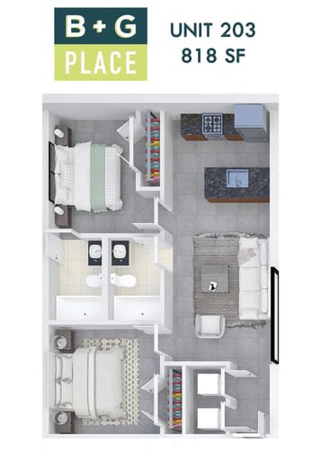 Floor Plan  B+G Place Unit 203