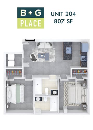 Floor Plan  B+G Place Unit 204