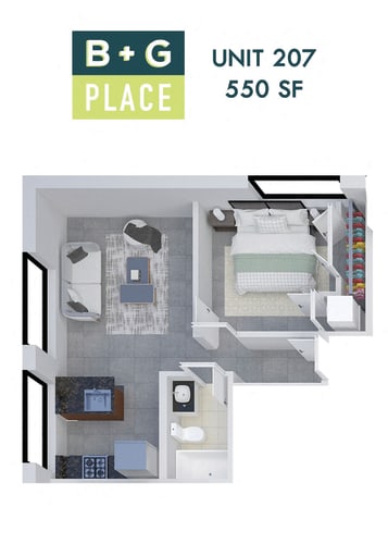 Floor Plan  B+G Place Unit 207