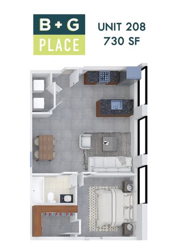 Floor Plan  B+G Place Unit 208