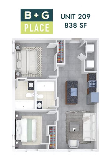 Floor Plan  B+G Place Unit 209