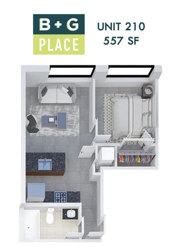 Floor Plan  B+G Place Unit 210