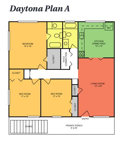 Floor Plan  3 Bedrooms, 2 Baths