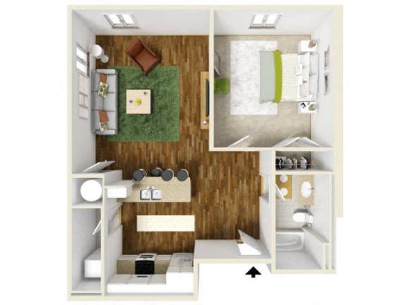 Floor Plan  1 Bedroom Apartment