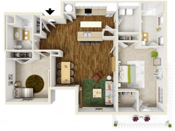 Floor Plan  2 Bedroom Apartment