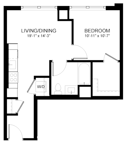 Floor Plan  One Bedroom A1