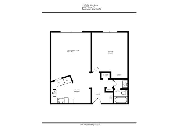 Floor Plan  at Holiday Gardens, Lakewood, Colorado