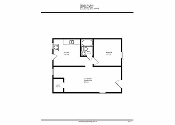Floor Plan  at Holiday Gardens, Lakewood, 80214