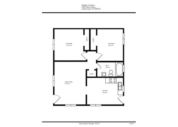 Floor Plan  at Holiday Gardens, Lakewood, CO, 80214